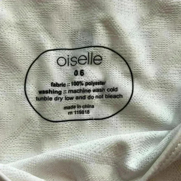 EUC Oiselle White Textured Mesh Top size 6 - Picture 2 of 4